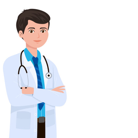 Doctor with white background. vector illustrationのイラスト素材