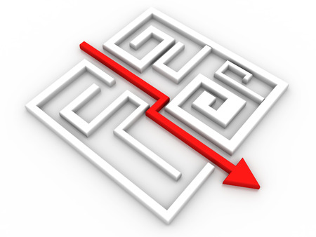 Solved Maze Puzzleの写真素材