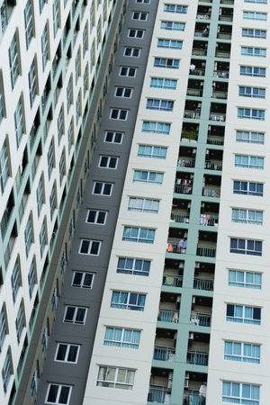 BANGKOK, THAILAND- JULY 31: High Rise Condominiums on July 31, 2016 in Bangkok, Thailand.のeditorial素材