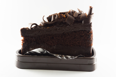 Chocolate Cake with white backgroundの写真素材