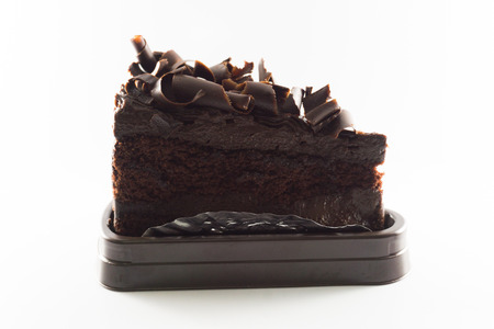 Chocolate Cake with white backgroundの写真素材