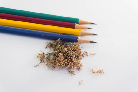 Pencil & pencil shavingsの写真素材