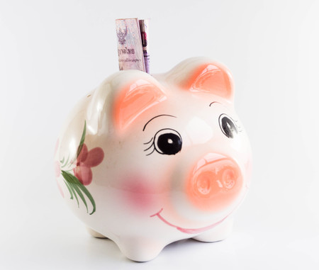 A pig to save your money in timeの写真素材
