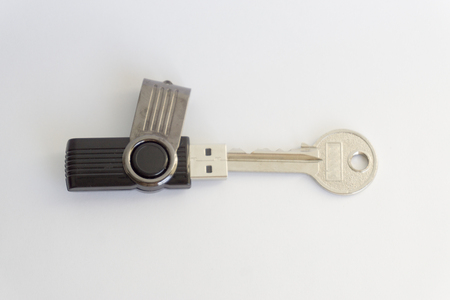 USB Flash Drive and Key ,concept Solution Success by technology.の写真素材