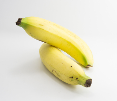 Banana. Ripe banana on white background.の写真素材