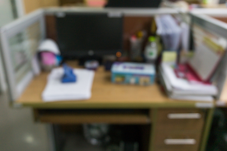 Blurred office desk background.の写真素材