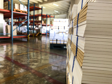 Stacks of paper documents.