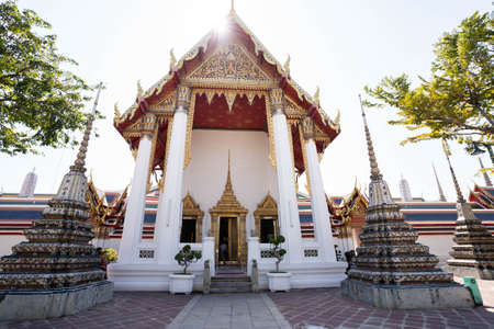 Amazing temple in Bangkok, Beautiful Wat Pho buddhist temple.の写真素材