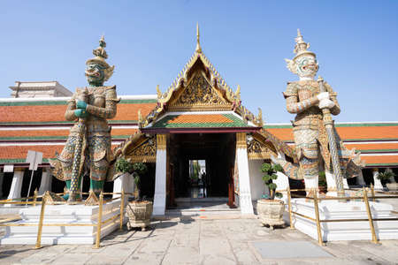 Beautiful temple of Wat Phra Kaew landmark in Bangkok Thailand, 
Travel concept.の写真素材
