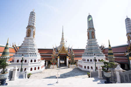 Beautiful temple of the Emerald Buddha, Wat Phra Kaew Wat is a famous tourist destination of Bangkok.の写真素材