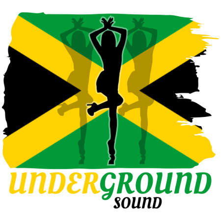Underground Sound System Jamaica, Rasta, Reggaeのイラスト素材