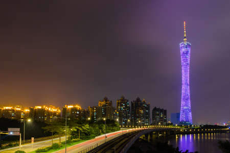 Night view of Guangzhouのeditorial素材