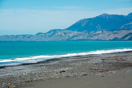 Rugged coastline of Kaikouraの写真素材