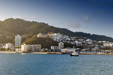 Wellington waterfront, north island of New Zealandのeditorial素材