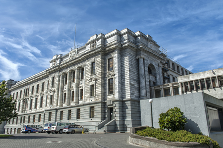 Wellington, New Zealand - March 3, 2016: Parliament House, one of New Zealand Parliament Buildings in Wellingtonのeditorial素材
