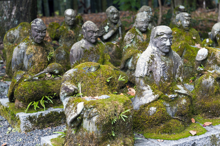 Kyoto, Japan - November 2016: Statues of Japanese Buddhist monks at Sekizan Zen-in, Japanese temple in Kyotoのeditorial素材
