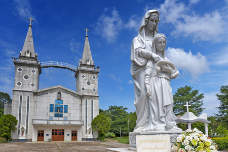 Nakhon Phanom, Thailand - May 2017: Saint Anna Nong Saeng Catholic Church, religious landmark of Nakhon Phanom built in 1926 by Catholic priestsのeditorial素材