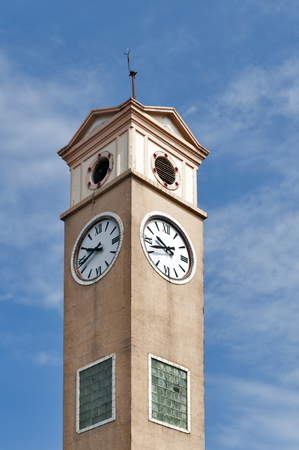 Vietnamese Memorial Clock Tower, historical landmark of Nakhon Phanom Province built by Vietnamese people in 1960のeditorial素材