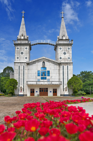 Saint Anna Nong Saeng Catholic Church, religious landmark of Nakhon Phanom built in 1926 by Catholic priestsのeditorial素材