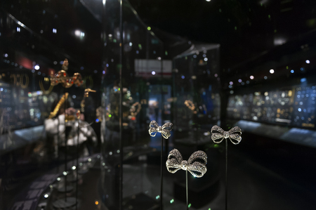London, UK â April 2018: jewellery exhibition at The William and Judith Bollinger Gallery in Victoria and Albert Museumのeditorial素材