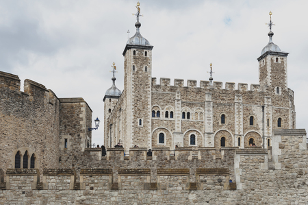 London, UK - April 2018: Exterior view of Her Majesty's Royal Palace and Fortress of the Tower of...