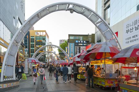 Busan, South Korea - April 2019: Busan International Film Festival (BIFF) Square, famous movie...
