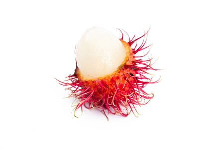 Rambutans isolated on white background.の写真素材
