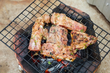 Pork ribs barbecue sliced grilledの写真素材