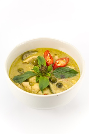 Thailand food Green curry Chicken Intense soupの写真素材