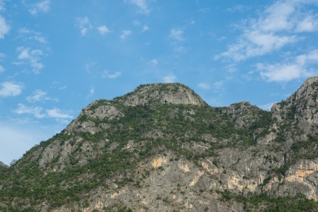 High mountains with blue sky and clouds.の写真素材