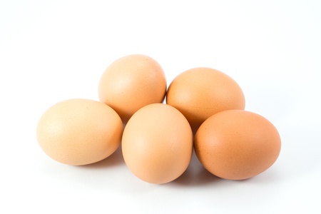 The eggs on white background