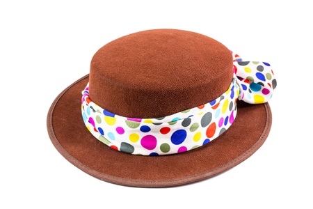 Fashion brown hat on white backgroundの写真素材