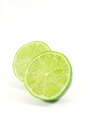 Green lime on white backgroundの写真素材