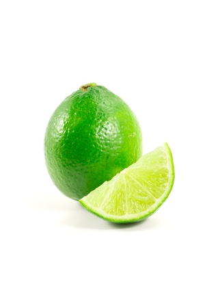 Green lime on white backgroundの写真素材