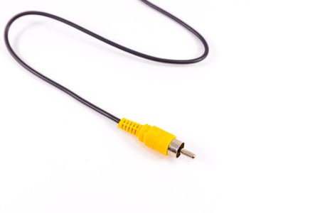 Video cable on isolated white background