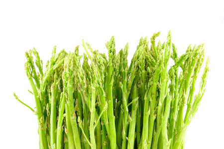 Fresh green asparagus isolated on white backgroundの写真素材