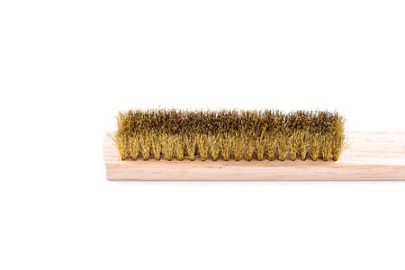 Wire brush isolated on white backgroundの写真素材