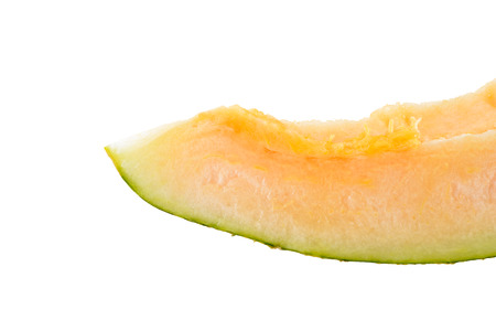 cantaloupe oval shape isolated on white backgroundの写真素材