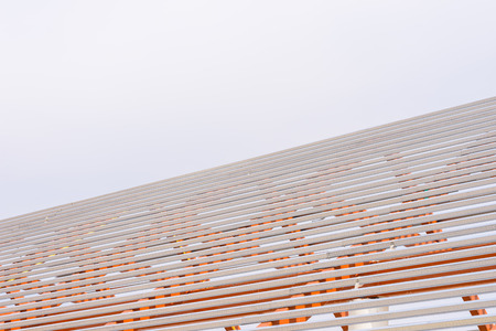 structural steel beam on roof of buildingの写真素材