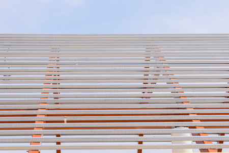 structural steel beam on roof of buildingの写真素材