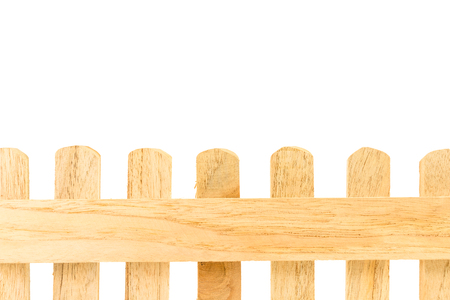 wooden fence isolated on white backgroundの写真素材