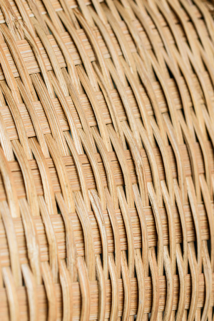 closeup old bamboo weave pattern background or backdropの写真素材