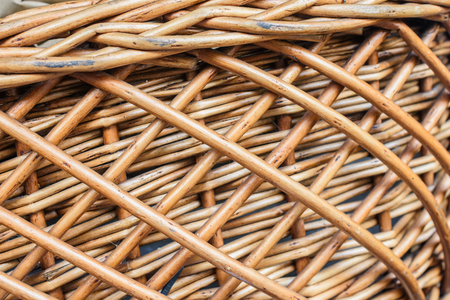 closeup old ratten weave pattern background or backdropの写真素材