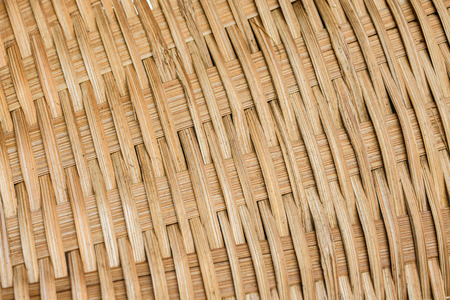 closeup old bamboo weave pattern background or backdropの写真素材