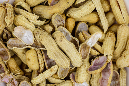 closeup detail and texture a bunch of Peanut shells