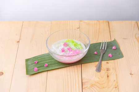 Sweet-noodles in coconut milk syrupの写真素材