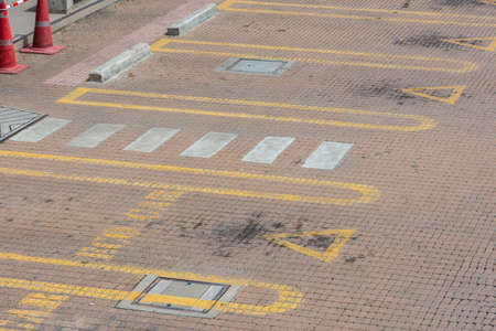 Empty space parking lot outdoor in area mini storeの写真素材