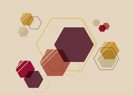 Hexagon shape geometric vintage background or backdropのイラスト素材