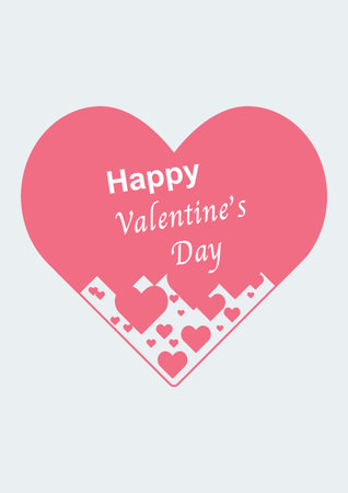 Heart shaped drop in frame valentine's day.のイラスト素材