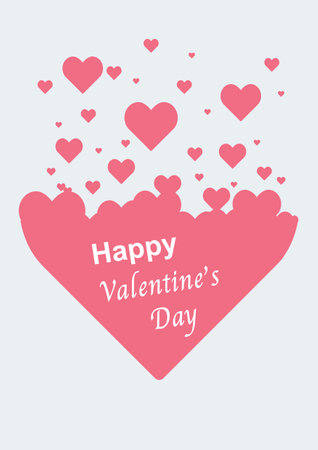 Heart shaped drop in frame valentine's day.のイラスト素材